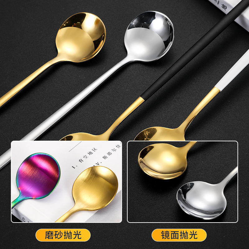 Cuchara de mezcla de café de acero inoxidable de alto aspecto de mango largo cuchara creativa bar cóctel agitación cuchara de hielo impreso LOGO