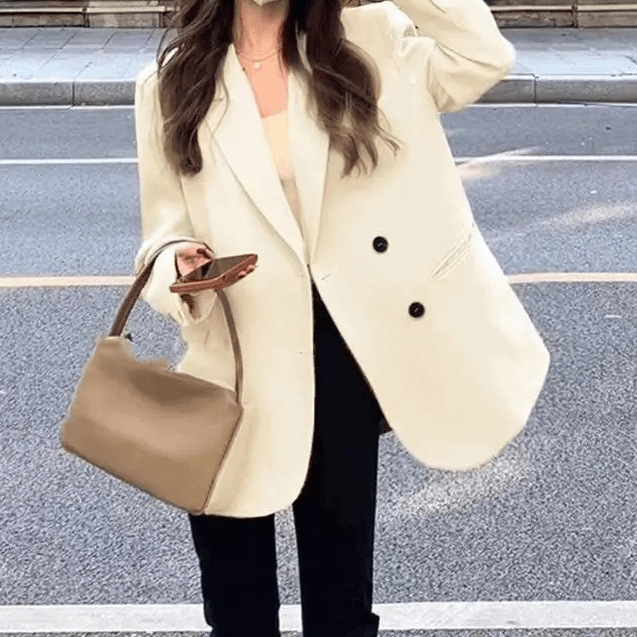 Suit, khaki jacket, Korean style, for teenagers, plus size