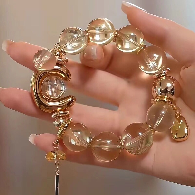 14K Gold-Plated Color-Preserving C-Shaped Three-Dimensional Solid Irregular Shaped Beads with Water Drop Design and Crystal DIY Jewelry Accessories 14K Gold-Plated Color-Preserving C-Shaped Three-Dimensional Solid Irregular Shaped Beads with Water Drop Design and Crystal DIY Jewelry Accessories
