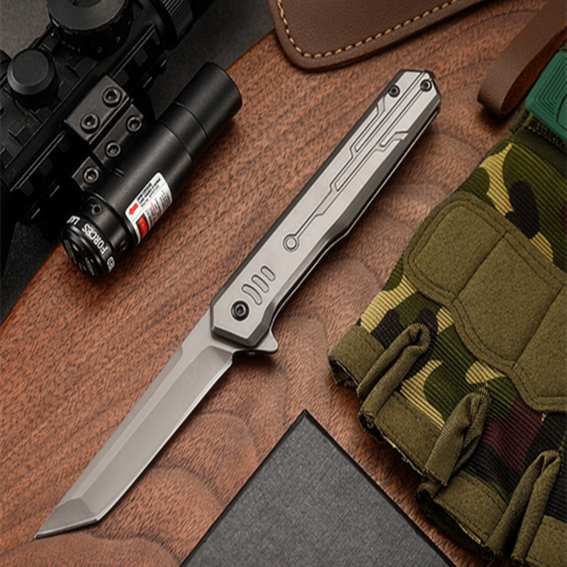 户外不锈钢便携防身刀折叠刀高硬度快开野营折刀m390随身战术小刀