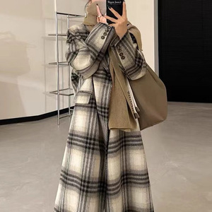 2025秋冬加棉加厚长款妮子大衣女过膝高级感小个子毛呢外套学院风