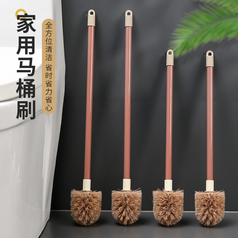 Toilet Brush with Long Handle for Home Use, No Dead Corners, Round Hard Bristles, Bathroom Brush with Extended Rod, Non-Shedding Toilet Brush