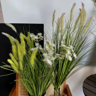 仿真把束长芦苇草狗尾草绿植盆栽摆件工程装饰洋葱草花束莫奈花园