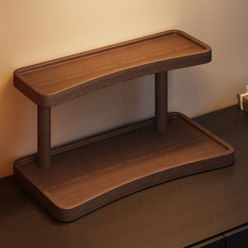 Solid Wood Desktop Shelf Home Bedroom Makeup Perfume Countertop Jewelry Display Stand Stepping Storage Rack Cup Rack