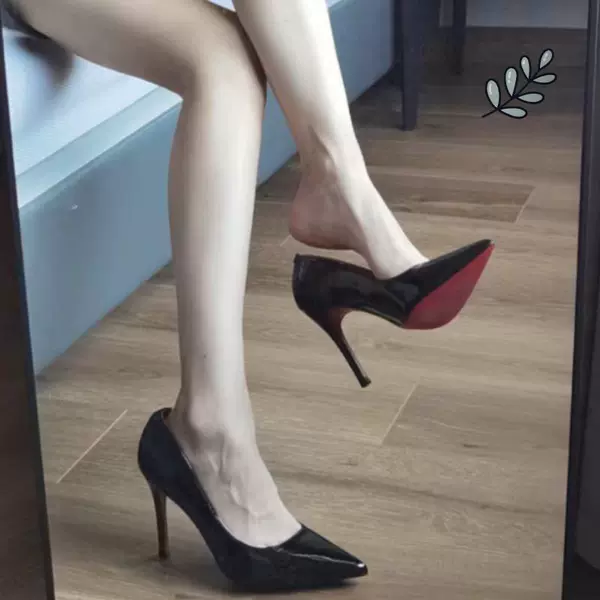 Black single shoes 9cm