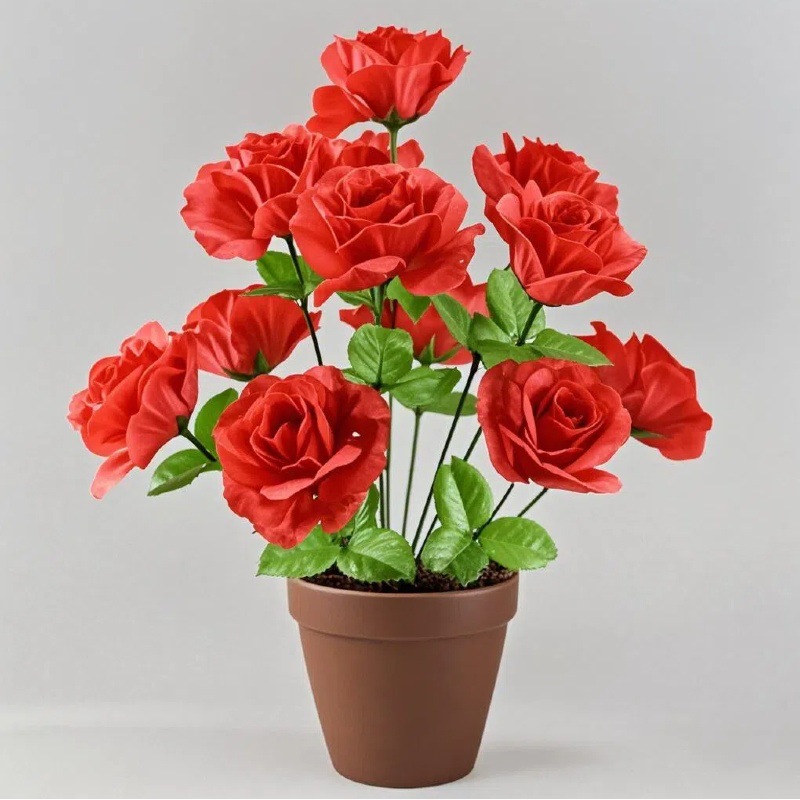 Rosas Artificiales Enviadas de Fábrica, 12 Cabezas de Rosa Pequeñas para Arreglos Florales, Decoración de Bodas, Flores Artificiales al por Mayor