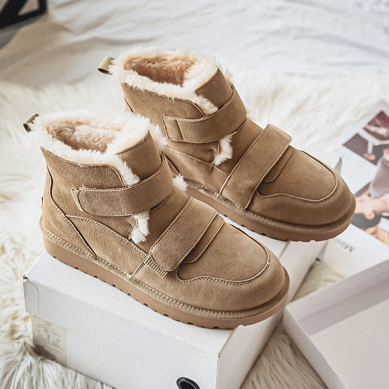 3125 par snestøvler nichedesign 2023 efterår og vinter nye fløjls tykke varme nordøstlige bomuldssko tykke såler_voghion.com