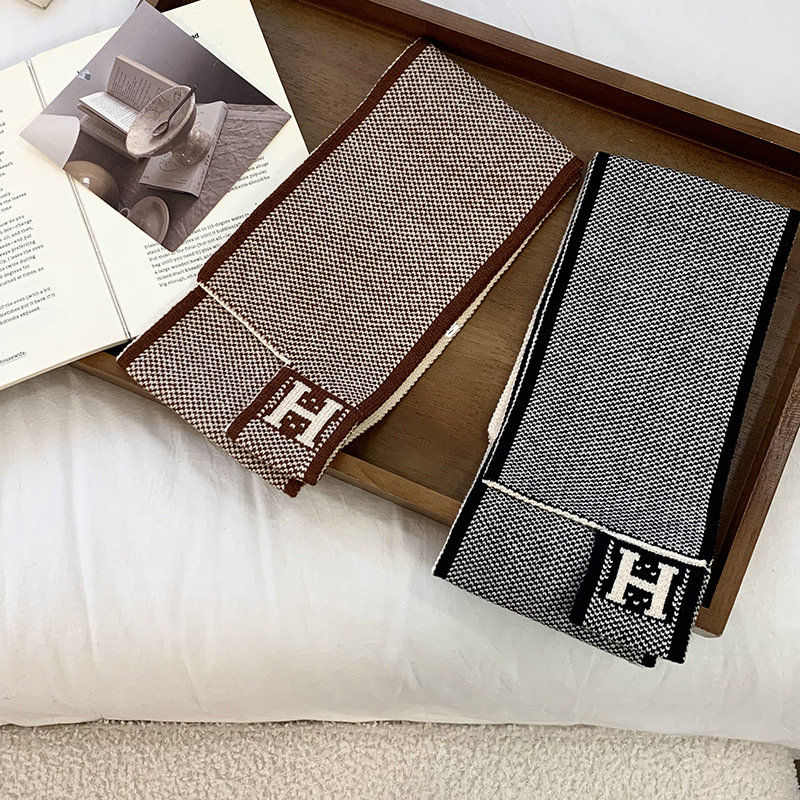 Bufandas de lana de punto de invierno coreana caliente para mujeres pequeñas orejas de color plano corto cuello pequeño bufandas de cuello