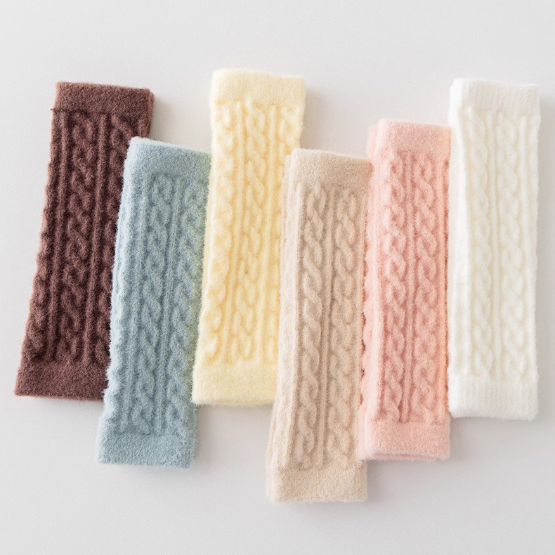 [Explosión] Medias de calzado de lana más gruesas para niños recién nacidos transfronterizos otoño y invierno chicas simples y versátiles sobre las rodillas no estrangular las piernas