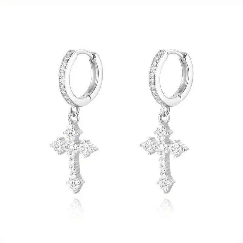 모이사나이트가 상감된 S925 실버, 18K 화이트 골드 도금 + 모이사나이트 인증서