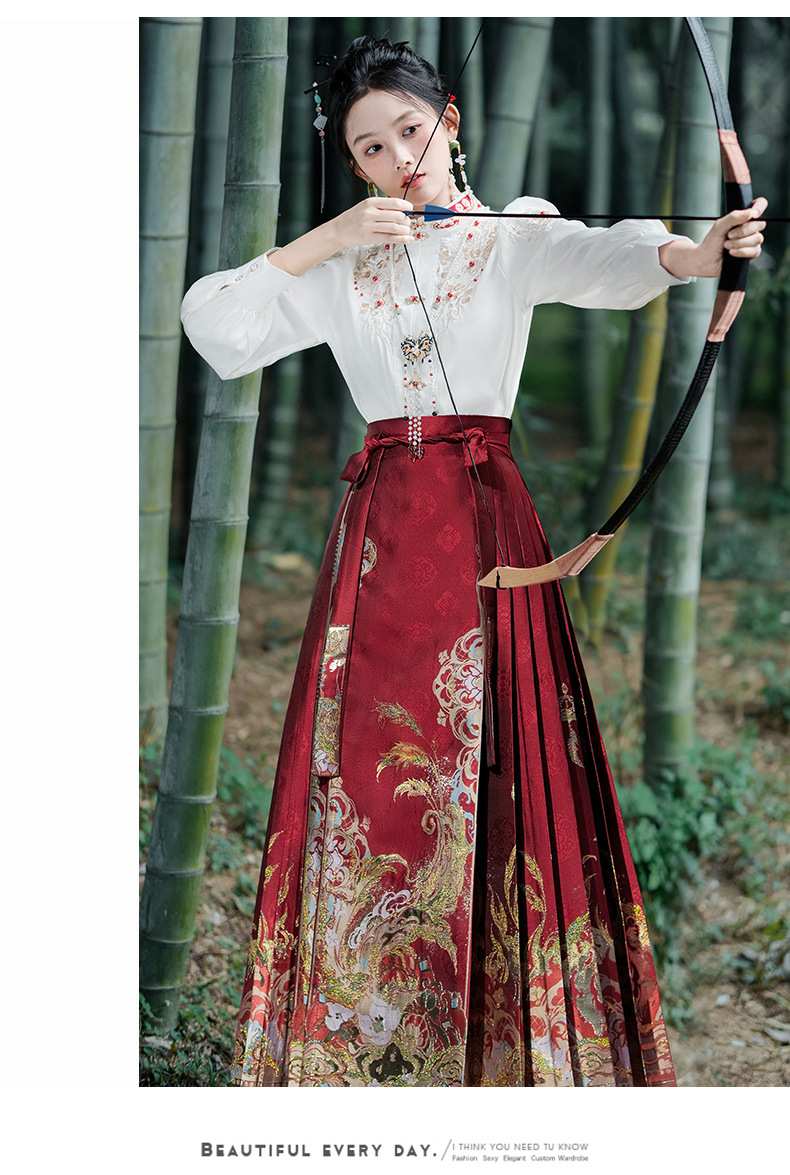 Real shot new Chinese style early spring 2024 National style shirt embroidered one-piece Large swing makeup flower woven gold vest skirt suit