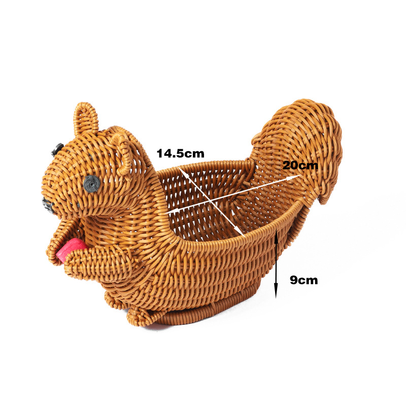 Cesta de frutas de imitación de ratán Plato de frutas de animales creativos Colocación en la sala de estar Cesta de almacenamiento de bocadillos de frutas secas Cesta de bollos al vapor Cesta tejida