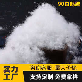90白鹅绒新国标大朵高蓬松高清洁羽绒服原料鹅绒填充物厂家直销