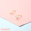 Earrings, golden small goods, silver needle, simple and elegant design, internet celebrity