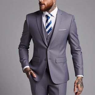 Suit Suit Men's Business Professional Formal Casual Suit Three-Piece Suit Men's Work Groom Wedding Dress