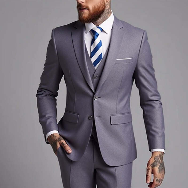 Foreign Trade Suit Set for Men, Business Professional Formal Wear, Casual Suit Three-Piece Set for Men, Work Attire, Groom's Wedding Suit Foreign Trade Suit Set for Men, Business Professional Formal Wear, Casual Suit Three-Piece Set for Men, Work Attire, Groom's Wedding Suit