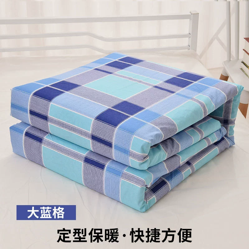 Студенческий пуховик? Нет, duvet means comforter. In context, duvet for students, cotton mattress, (Physicals)