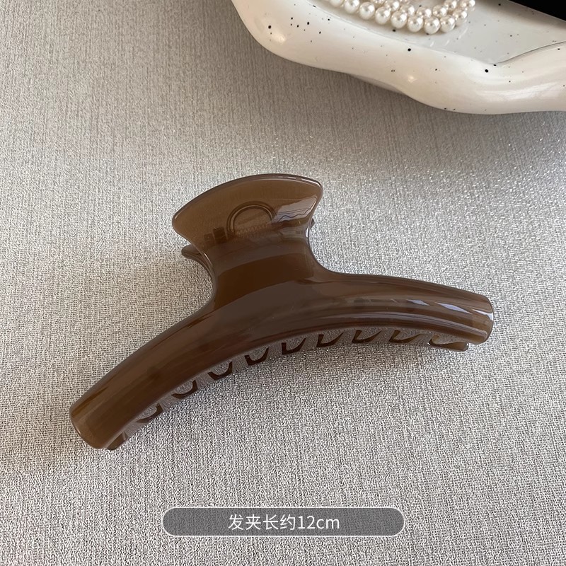 中号抓夹女新款后脑勺鲨鱼夹高级气质发夹小号发量少盘发夹子头饰|undefined