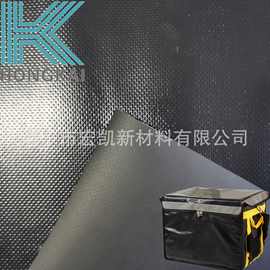 现货PVC夹网布 0.5MM 500D黑色哑光外卖箱包用 户外箱包PVC夹网料