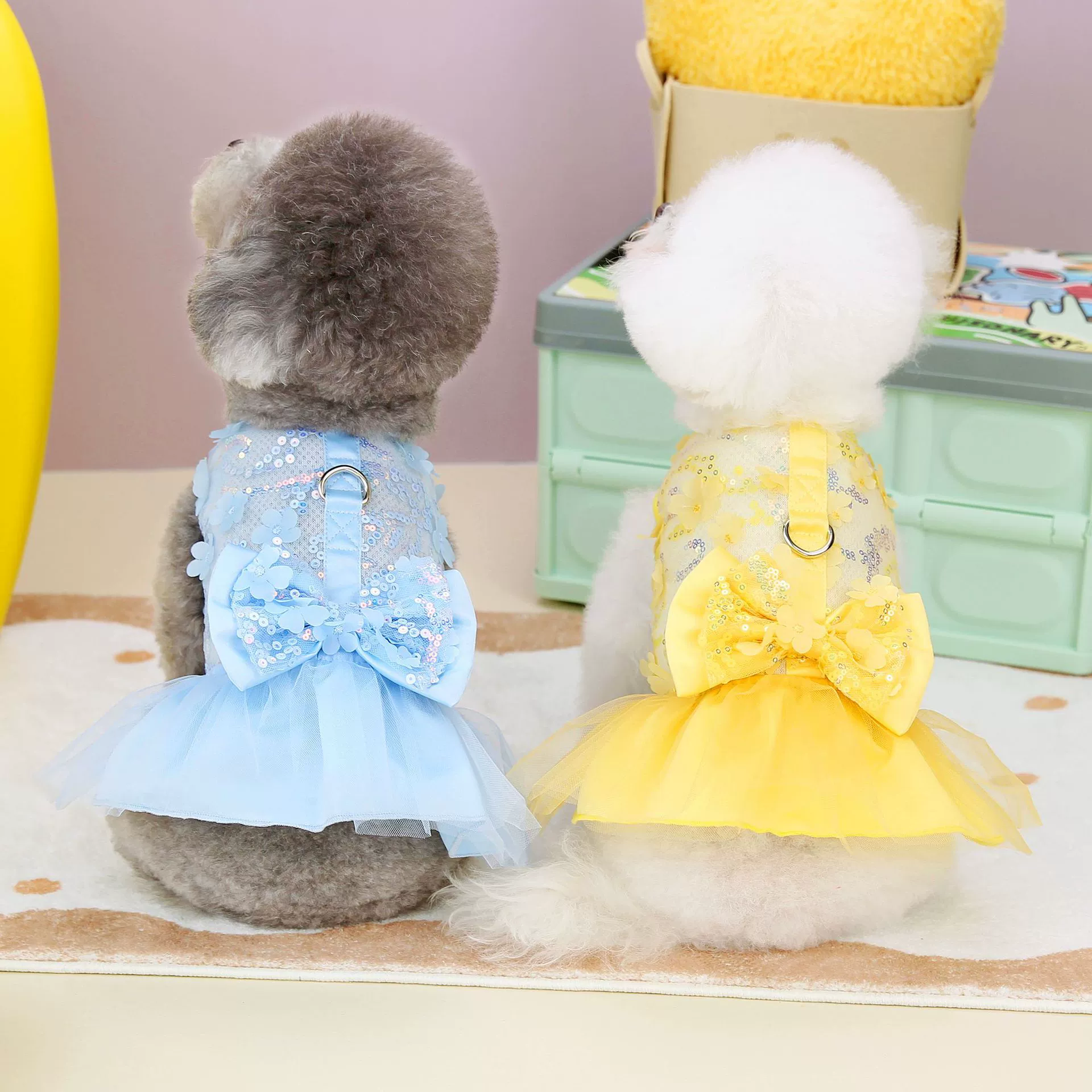 24 Весна и лето красочные тяги Пряжка Принцесса Пряжа юбка плюшевый мишка Bomei VIP маленький щенок собака одежда оптом