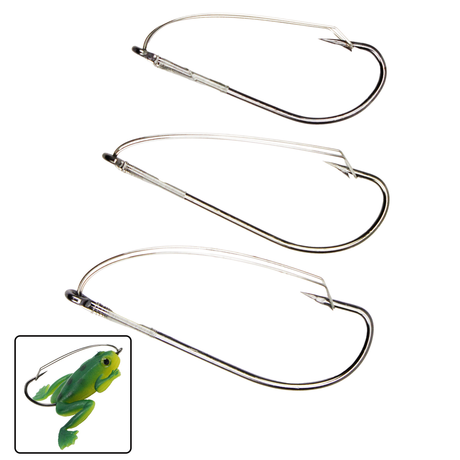 獵高 路亞魚鈎防掛底護齒鈎盒裝10枚跨境擋草鈎軟餌倒釣套裝倒刺