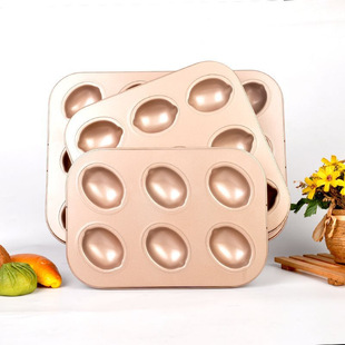 Qiantuan Seiko does not stick 6 even cake baking tray fruit lemon oven carbon steel baking tray DIY pastry bread mold