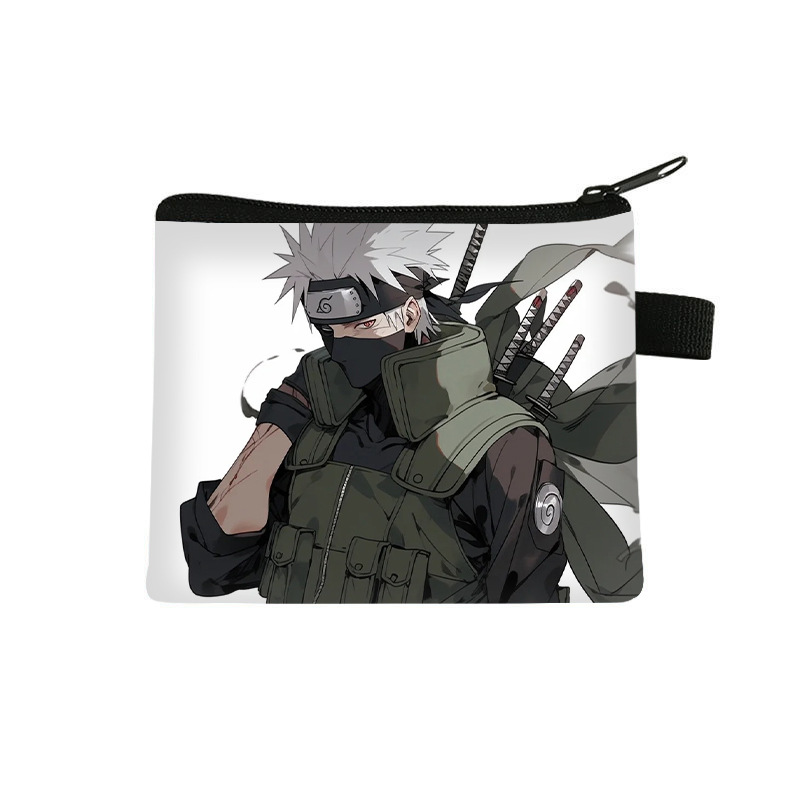 Nuevo Naruto niños monedero estudiante tendencia auricular moda bolsa de almacenamiento tendencia cremallera titular de la tarjeta al por mayor