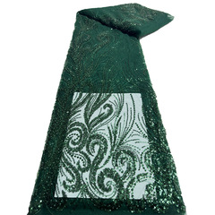 ファッションのウェディングドレスのチャイナドレスの生地のビーズのスパンコールのネットの布の刺繍の金の切れのレースの刺繍の布のbeビジューレース