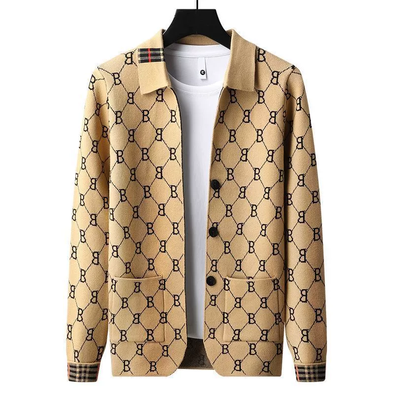 Men's fashionable spring knitted cardigan, universal sweater for leisure, (Physicals), European style