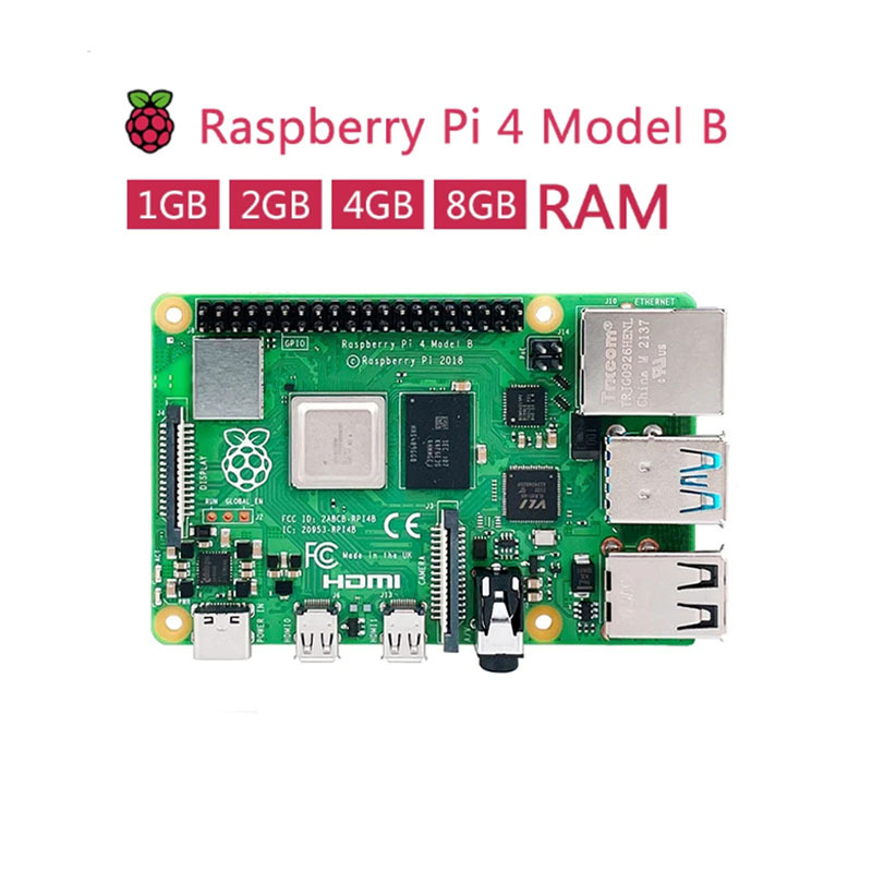 Однокристальный компьютер Raspberry Pi 4 Model B (RaspberryPi) — RAM 1/2/4/8 GB, питание USB-C, HDMI