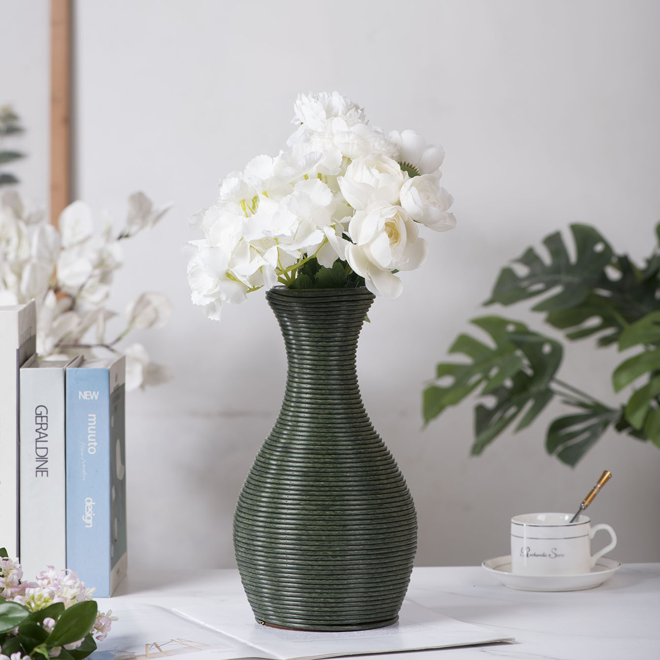 Decoración de interiores europeas ilustraciones de escritorio flores secas vasijas decorativas artesanales vidana ornamentos decorativos creativos