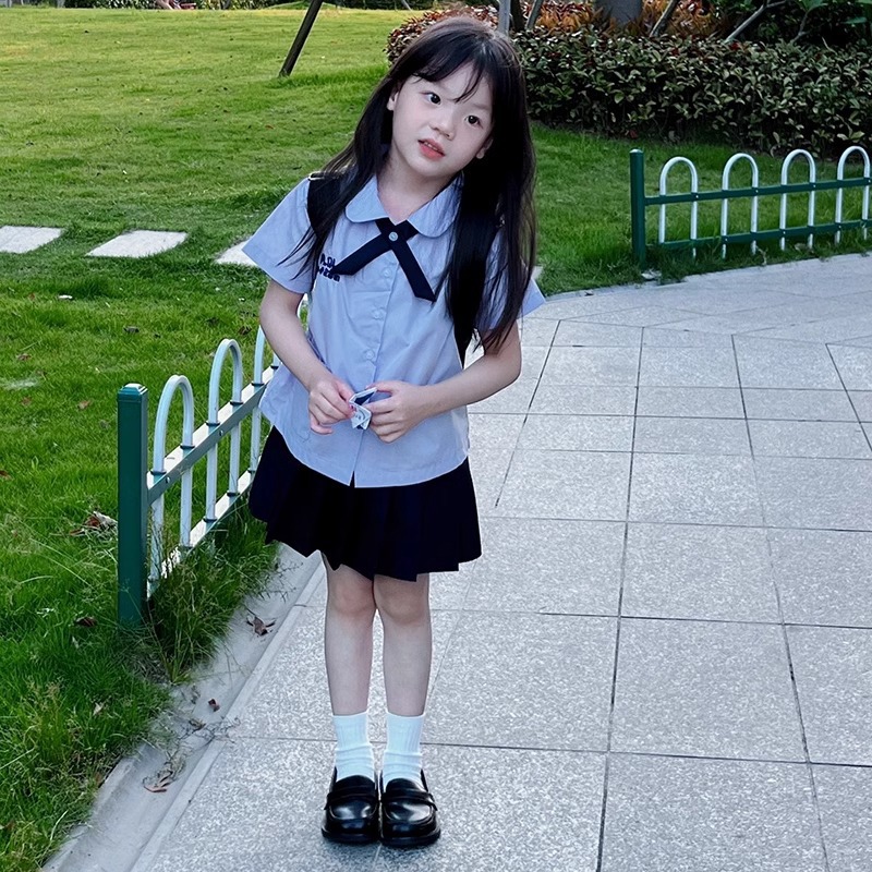 Thai Thai Kidsren's School Uniform Girls Jk Suit Summer Kindergarten Primary and Secondary School Students Preppy Style Graduation Photo Class Uniform