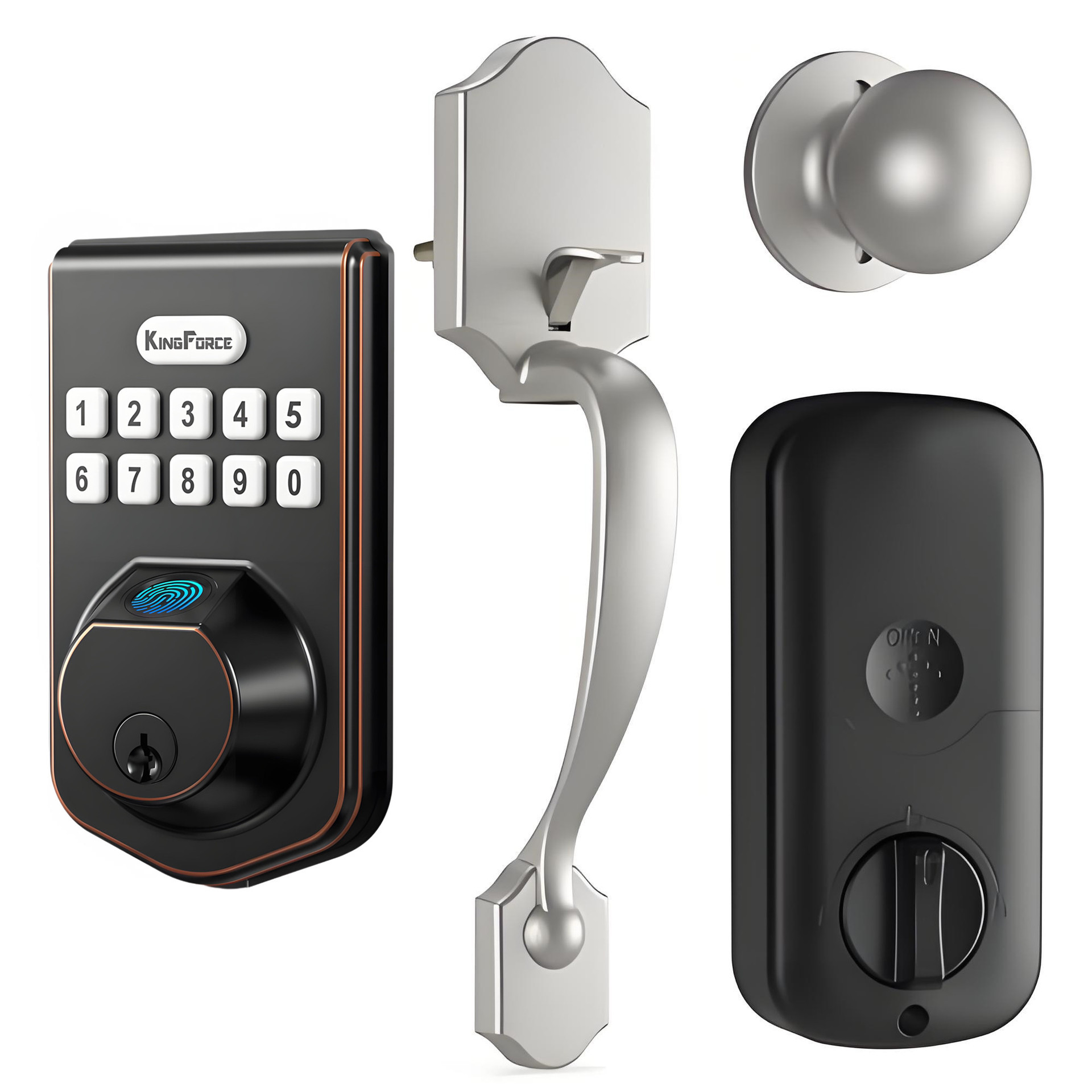 해외 직구 지문 인식 도어락 세트 (실버)