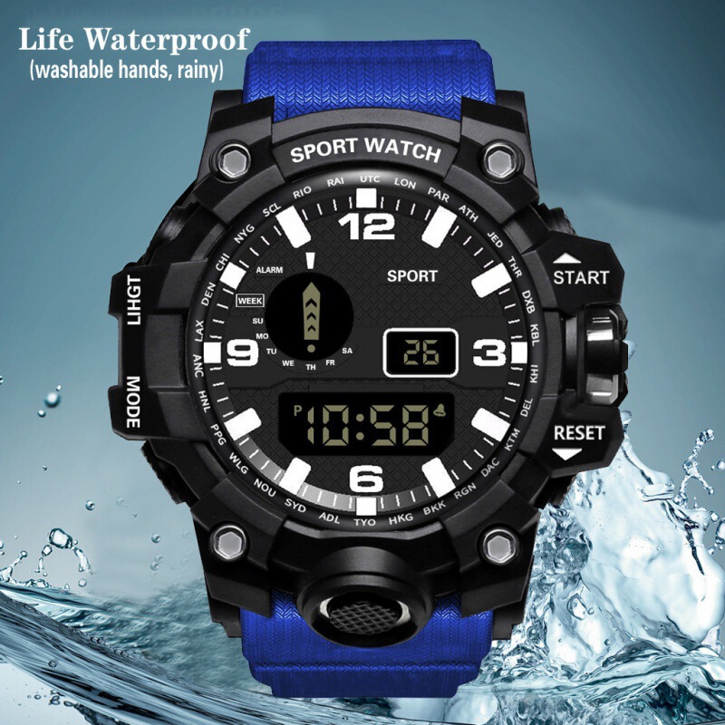 Korean Style Simple Ins Style Digital Watch Multi-Functional Student Sports Waterproof Casual High School Student Men's Watch