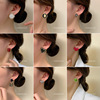 Fresh silver needle from pearl, small design fashionable earrings with bow, flowered, wholesale