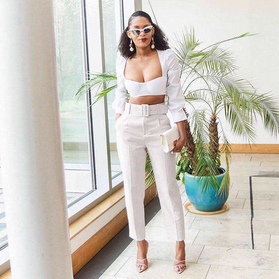 European and American Women's Clothing Amazon Spring and Summer High Waist Casual Pants Slim-fit Slimming Suit Pants Women's Pants Autumn Professional Pants