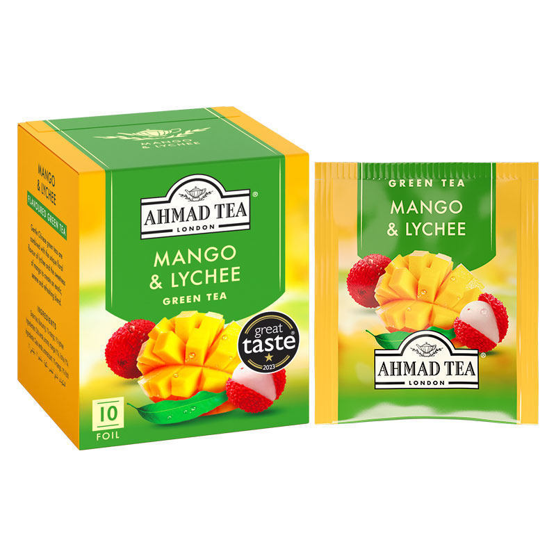 Ahmad Tea Mango Lychee Flavored Green Tea 15G/Box Individually Packaged Fruit-Flavored Green Tea Tea Bags