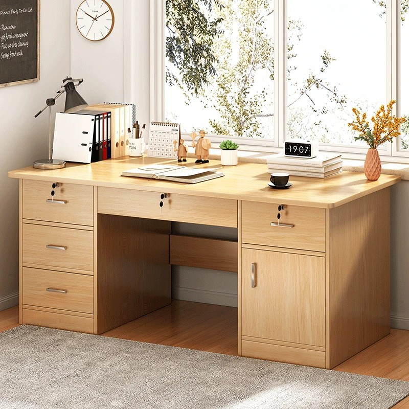 書桌台式家用辦公桌簡易電腦桌多功能收納桌桌椅組合職員工作檯