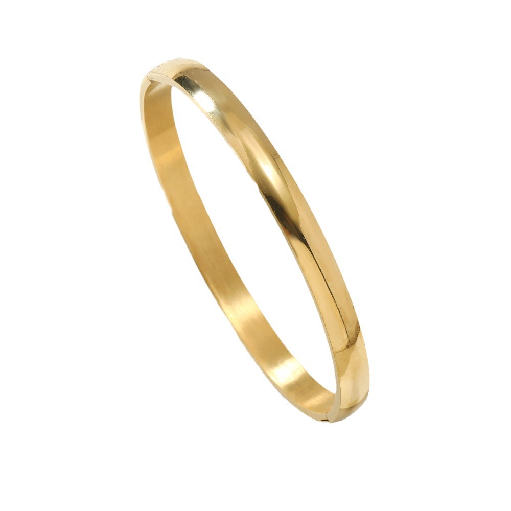 Pulsera de anillo de acero de titanio transfronterizo directo de fábrica mujer brillante hebilla esférica pulsera de tipo O simple joyería de acero inoxidable