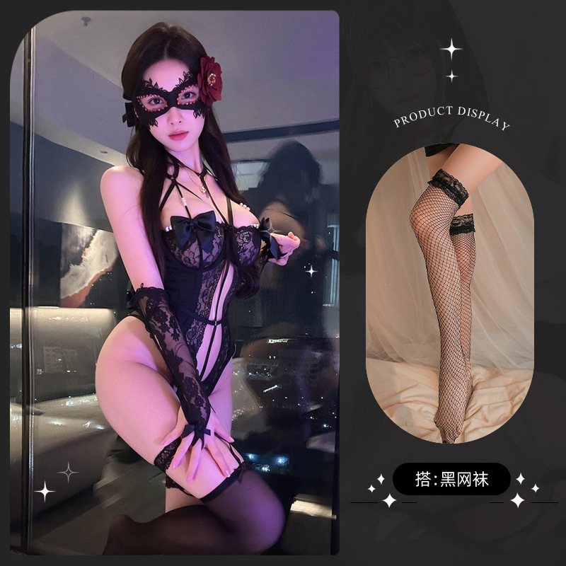 9271 black + black fishnet stockings