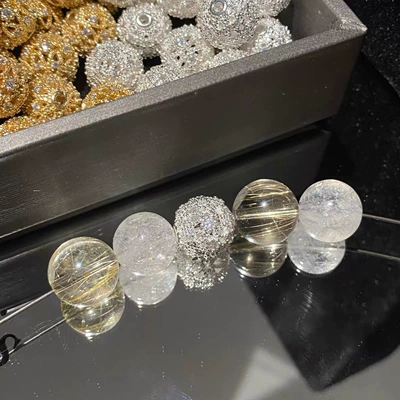 Hollow Ball Bead Accessories Crystal: Zərgərlik ara hissələri