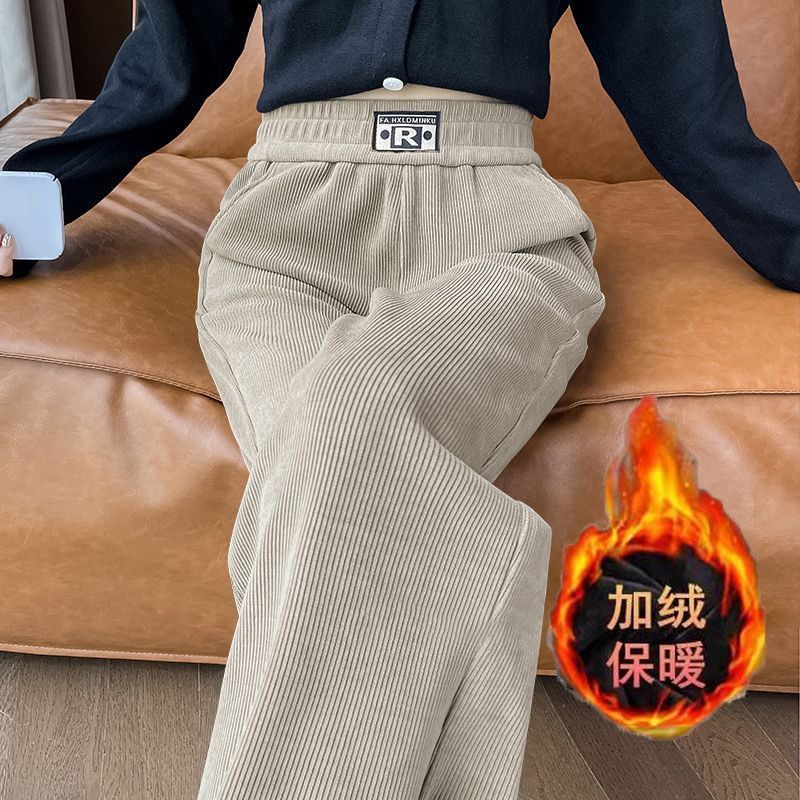2025新款春秋冬季筒裤休闲爆款加绒窄版韩版阔腿裤女直筒裤女士裤|undefined