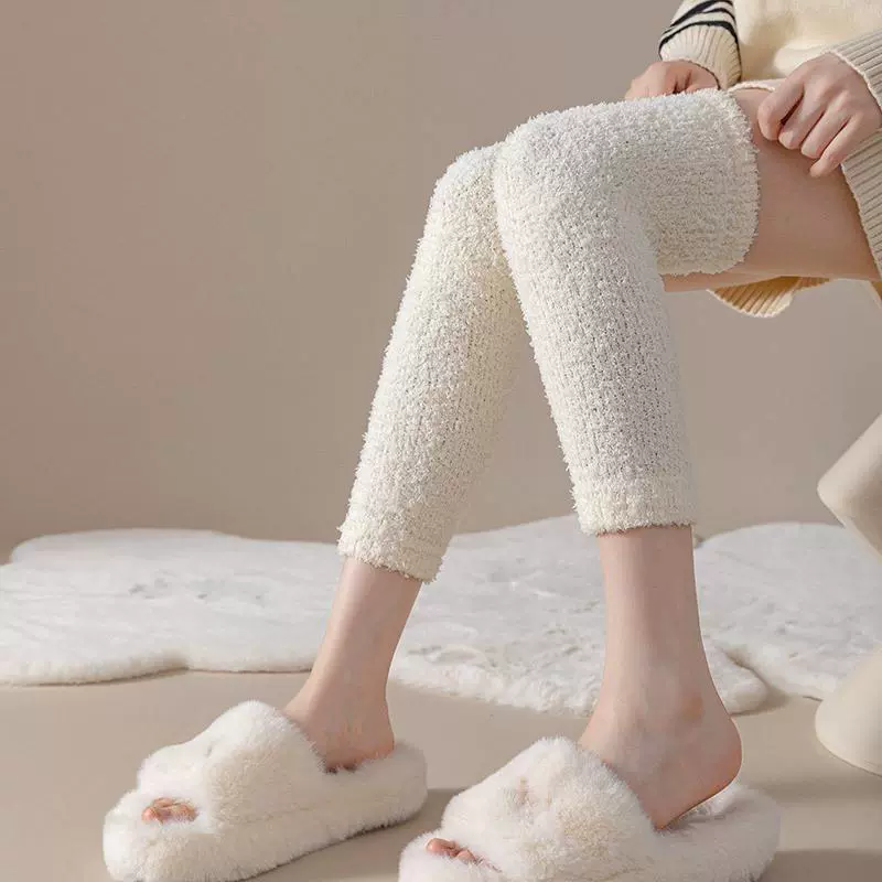 Коралловые флисовые наколенники зимние теплые наколенники домашние теплые унисекс