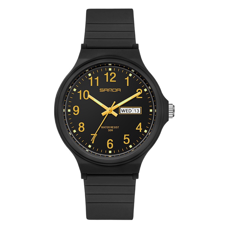 Sanda nuevo doble calendario electrónico de cuarzo reloj de mujer personalizado creativo hombres y mujeres 6060 reloj de una pieza al por mayor