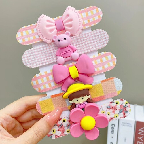 Children's cartoon Velcro hair accessories for girls and babies short hair stickers for little girls bangs stickers for broken hair artifact headwear