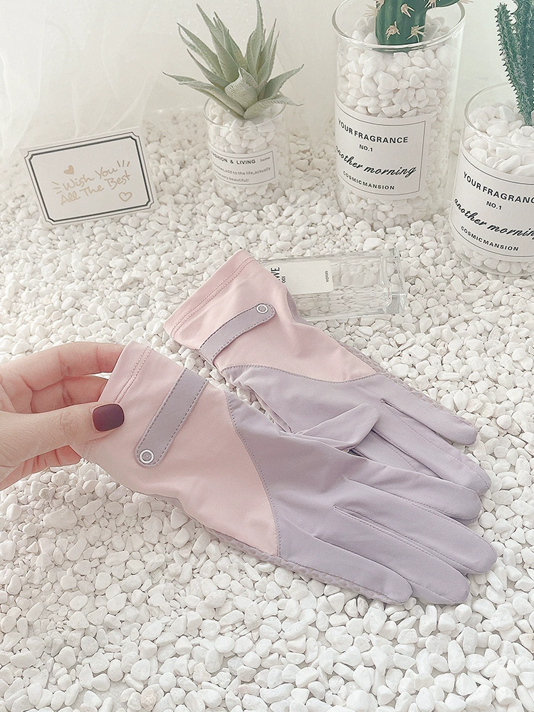 Женские солнцезащитные перчатки, анти-УФ-водитель, сенсорный экран из ледяного шелка, уличный противоскользящий велосипед, летний тонкий стиль для вождения и езды на велосипеде.