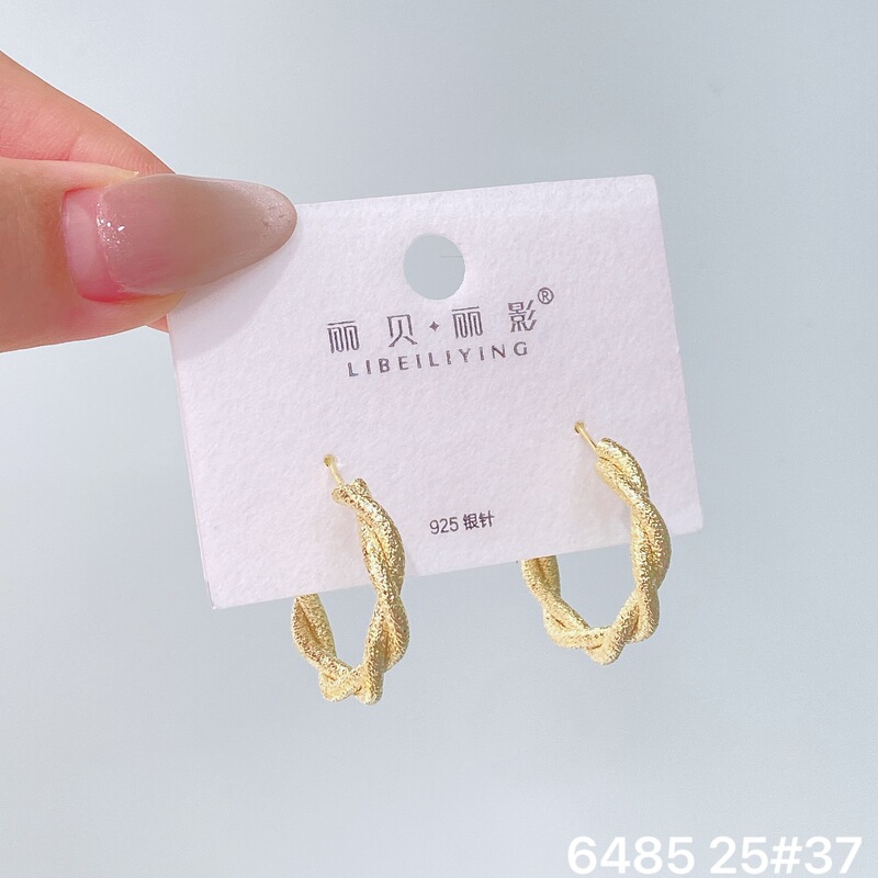 丽贝丽影丽银欧美时尚高级感素圈耳环2025新款爆款个性小众女耳圈|undefined