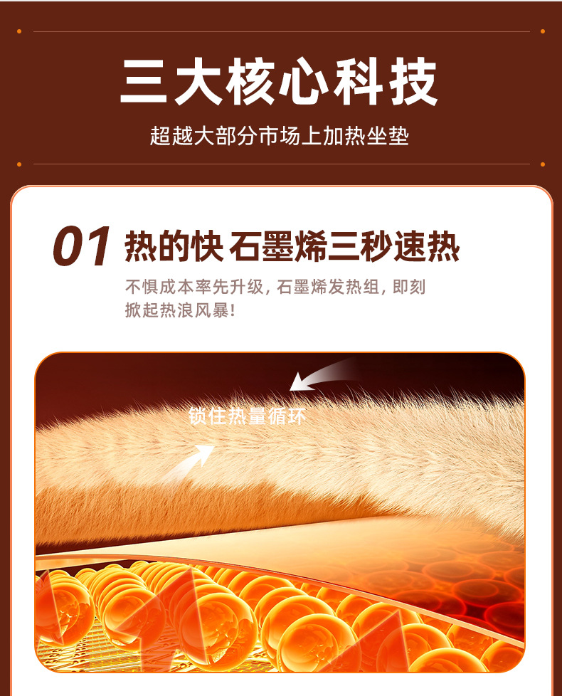 New Graphene Car Seat Cushion down Warm USB Cigarette Lighter Quick Heat Office Chair Winter Warm Magical