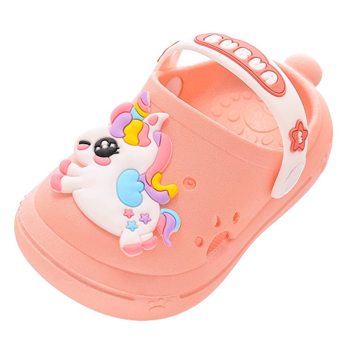 Baby's Hole-toe Shoes for Summer, Cartoon Cute Kids' Indoor and Outdoor Slippers with Soft Soles and Non-slip Design for Boys and Girls