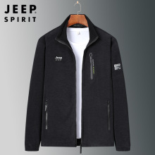 JEEP SPIRIT 一件代发男士新款无内胆立领拉链不连帽休闲开衫卫衣